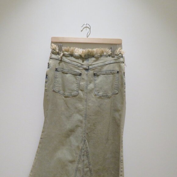 BASIC PLEASURE MODE Dolly Washed Frayed Denim Maxi Skirt Punk Goth Rock Alt NWT - Picture 12 of 16